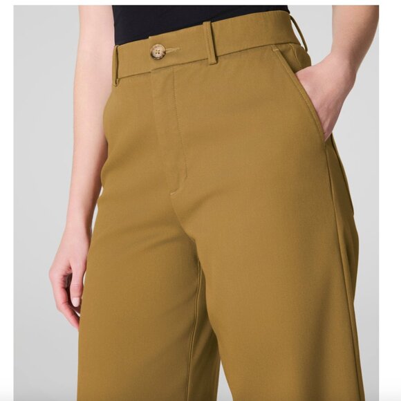 SPANX Stretch Twill Cropped Wide Leg Pant Petite Medium Dark Pine - Picture 6 of 7